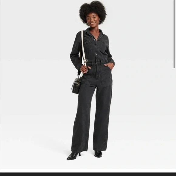 Black Denim Jumpsuit universal threads target viral - Picture 4 of 4
